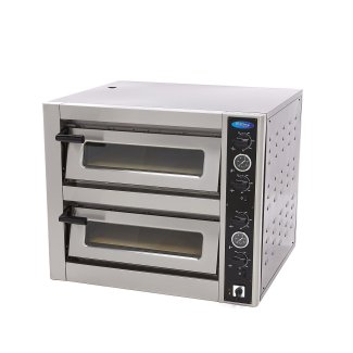 <strong>Maxima Deluxe 4+4 x30 cm double pizza oven with 2 seperate baking chambers</strong>