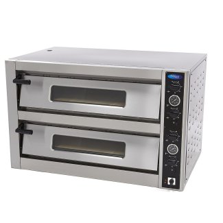 <strong>Maxima Deluxe 6+6 x30 cm double pizza oven with 2 separate baking chambers</strong>