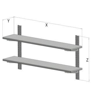 <strong>FP2 060-00-030 Gasztrometál stainless steel double wall shelf</strong>