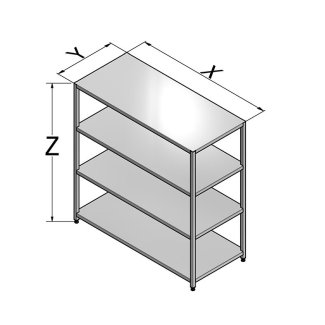 <strong>81 T 105 Gasztrometál stainless steel storage rack, 4 shelves</strong>