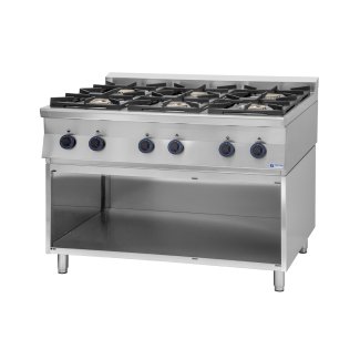 <strong>GT6.712S Gasztrometál gas stove with 6 burners, 3 sides closed cabinet</strong>