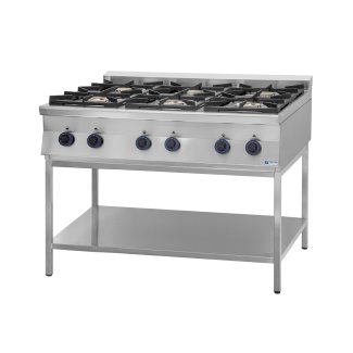 <strong>GT6.712SE Gasztrometál gas stove with 6 burners, opened cabinet</strong>