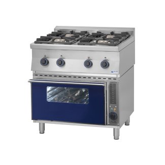 <strong>GT4.98GES Gasztrometál gas stove with 4 burners, GN 2/1 electric static oven</strong>